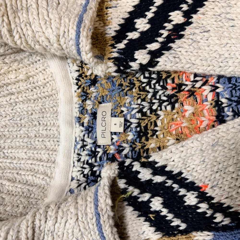 Pilcro Anthropologie Chunky Southwestern Cardigan Sweater-Size Small - Picture 7 of 8